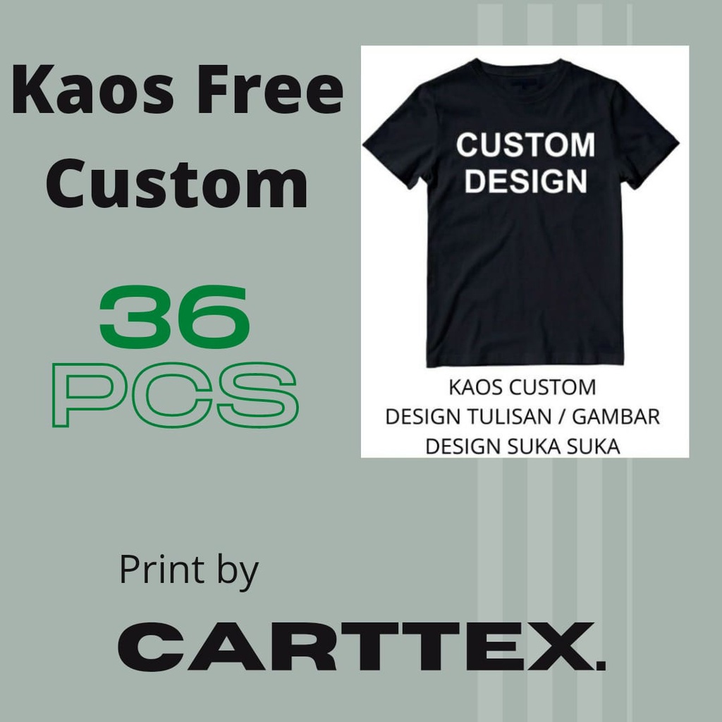 PAKET KAOS POLOS + SABLON LUSINAN PAKET  USAHA JUALAN BAJU FREE DESIGN SABLON