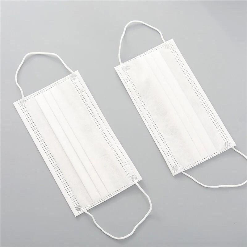 DISPOSABLE FACE MASK 3ply MASKER MEDIS WARNA PUTIH WHITE SURHICAL CARE