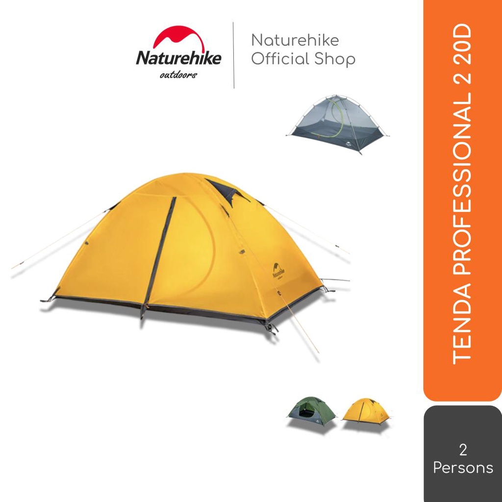 Naturehike Tenda Professional 2 20D Nh15Z006-P 2P Orang Camping
