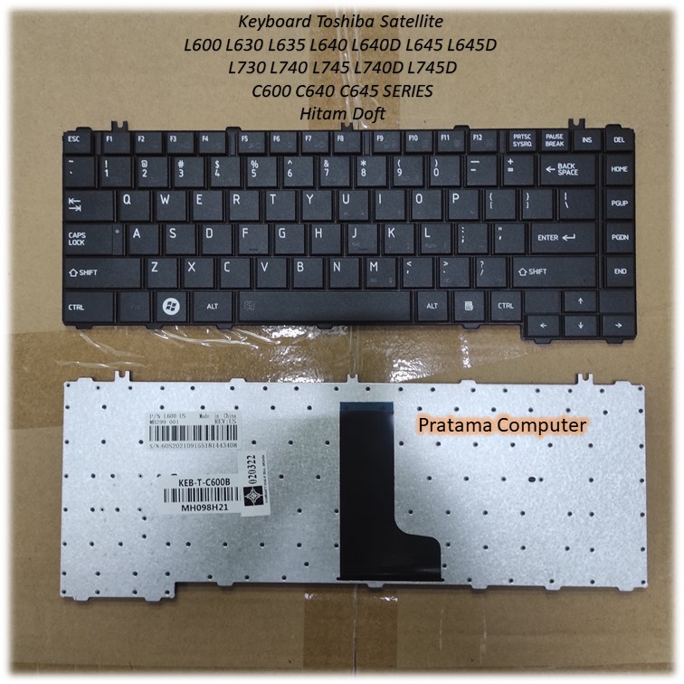 Keyboard Laptop Toshiba Satellite L640 L645 L740 L745 C640 Series Hitam Doft