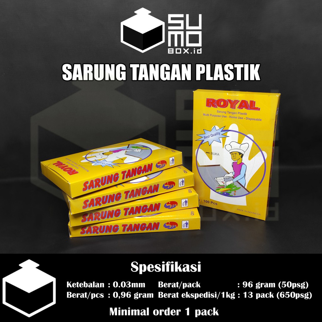 Sarung tangan plastik pelindung steril sekali pakai isi 100 pcs 50 pasang-1