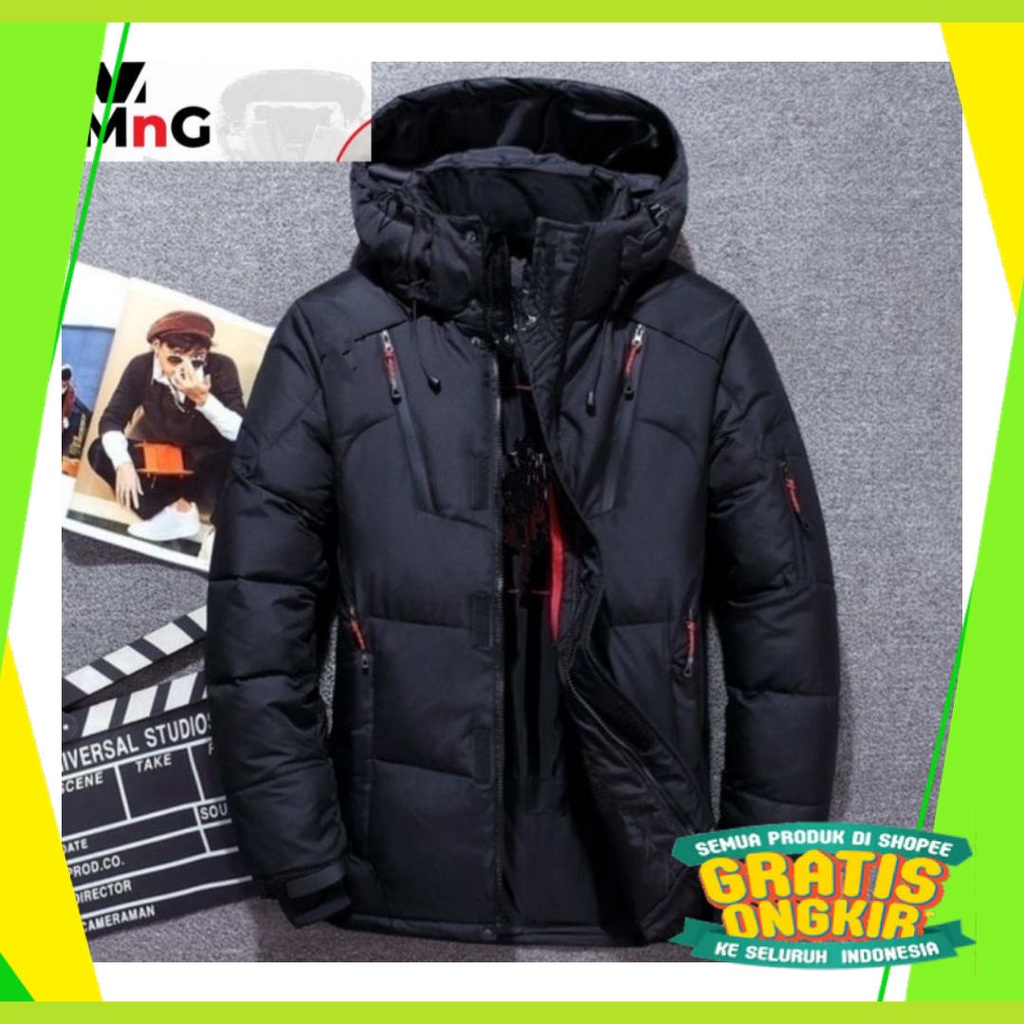 Hitam Putih Biru Orange Hijau Navy Dongker Polos moccha coklat / Jaket Tebal MnG Pria Wanita Waterpr