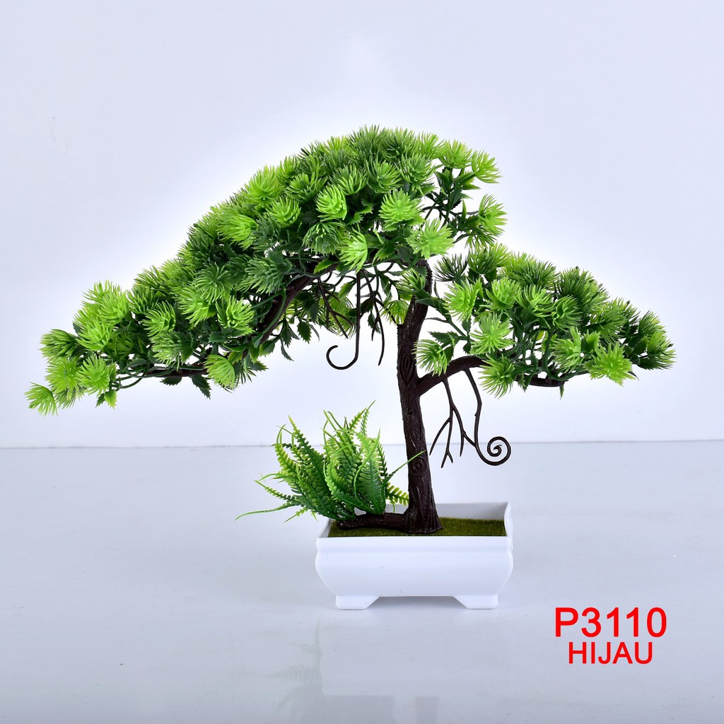 COD/ TL88 TANAMAN BUNGA HIAS POT TANAMAN HIAS DEKORASI RUMAH  DAN BUNGA PLASTIK  P3110-HIJAU