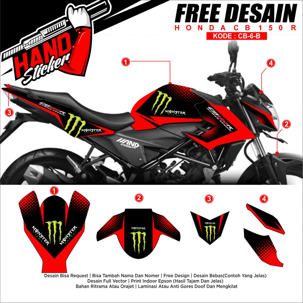 Decal Honda Cb 150 R Atau Sticker Motor Honda Cb 150 R Shopee