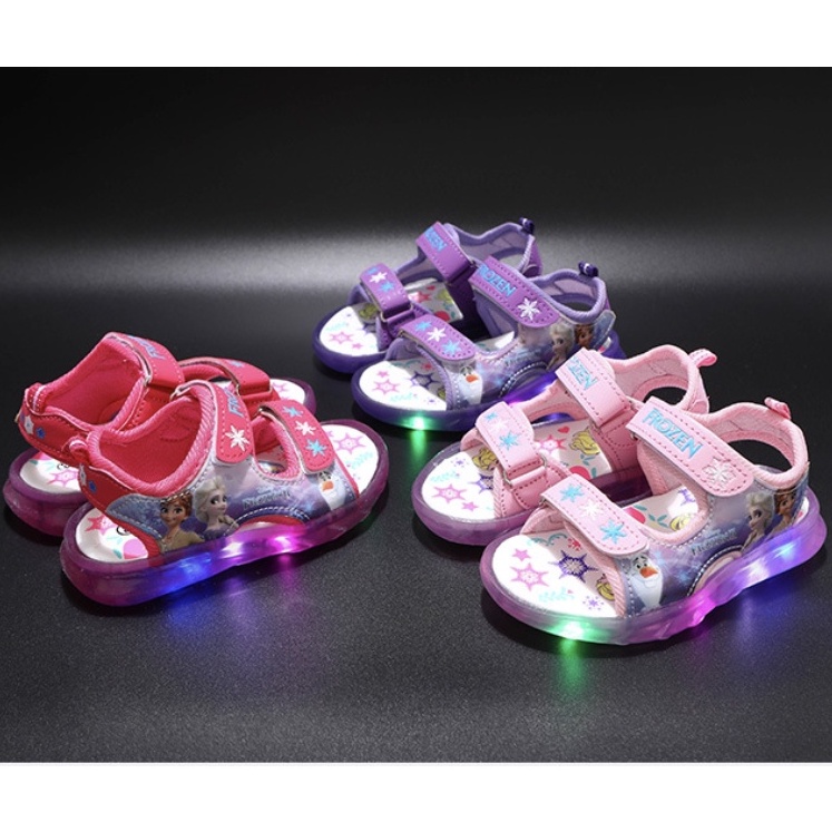 babyfit sepatu sandal lampu LED sendal anak perempuan karet import S15RP