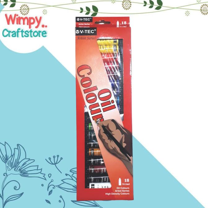 

V-TEC Oil Colour set 18 warna x 12ml / Cat minyak V-TEC set CAT-11 wimp11 Juara