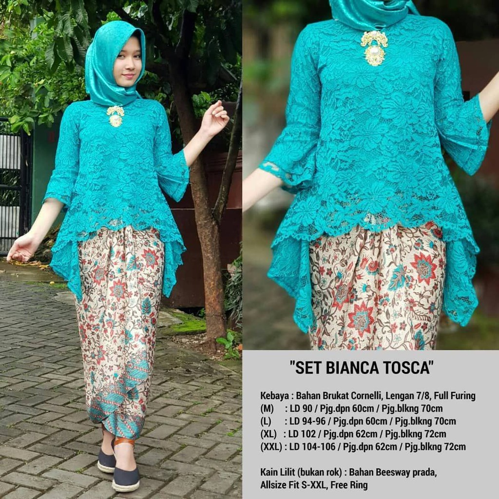 KEBAYA BIANCA SET BROKAT/BAJU KEBAYA/KEBAYA WISUDA/kebaya murah/kebaya seragam