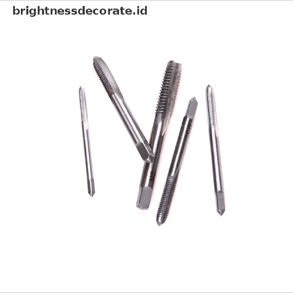5pcs / Set Alat Tapping Tangan Lurus Flute M3 M4 M5 M6 M8 3mm - 8mm