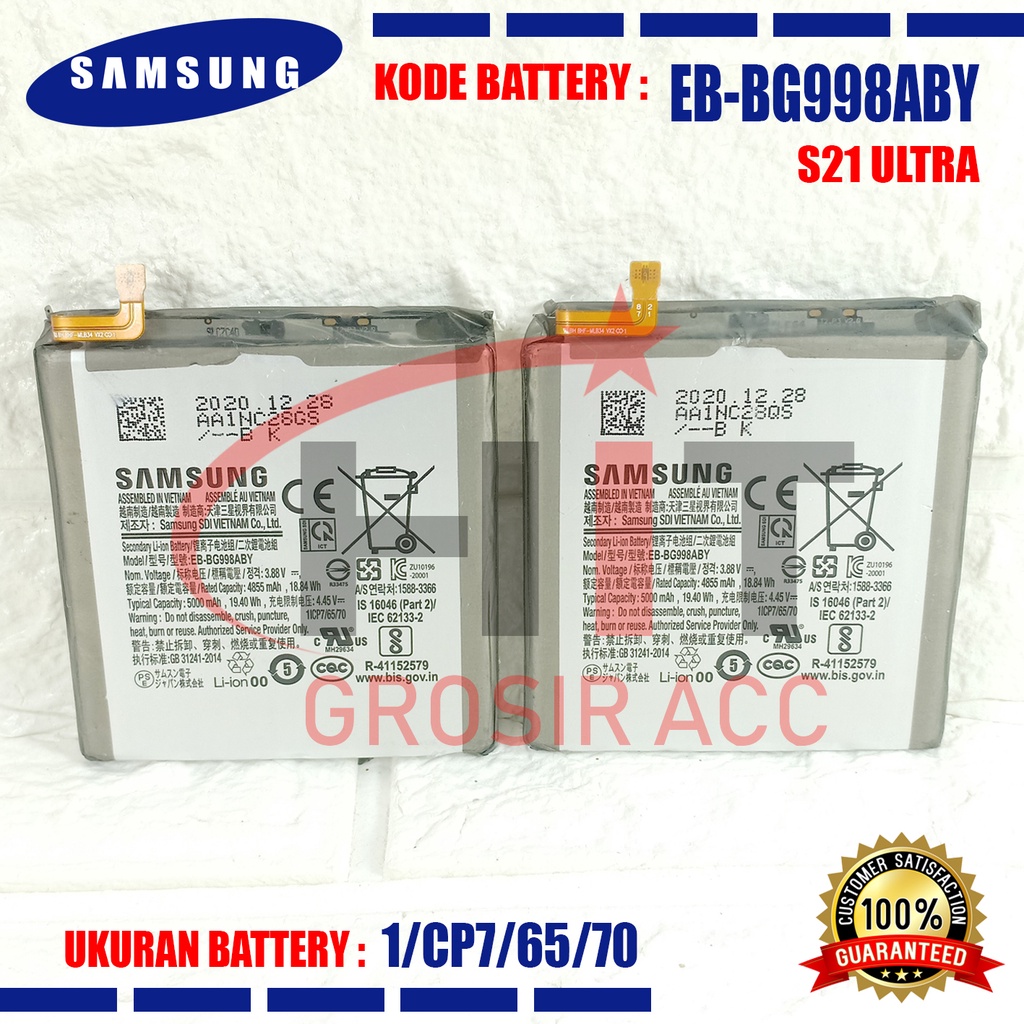 Baterai EB-BG998ABY For Samsung Galaxy S20 FE A52 Galaxy S21 Plus S21 Ultra