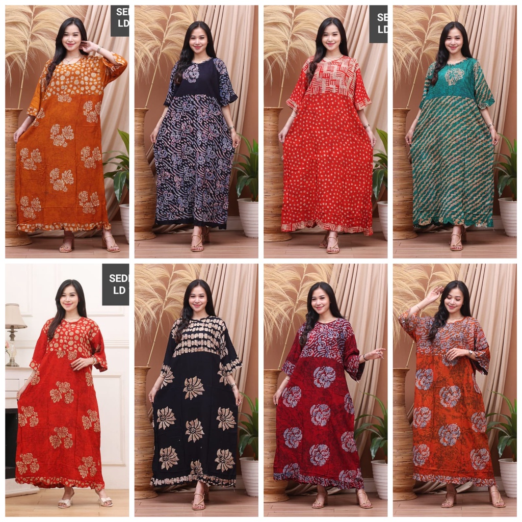 SAHARA-Daster Dress Maura Batik Cap Rayon Gred A Busui Resleting Depan/Maura Jumbo Busui