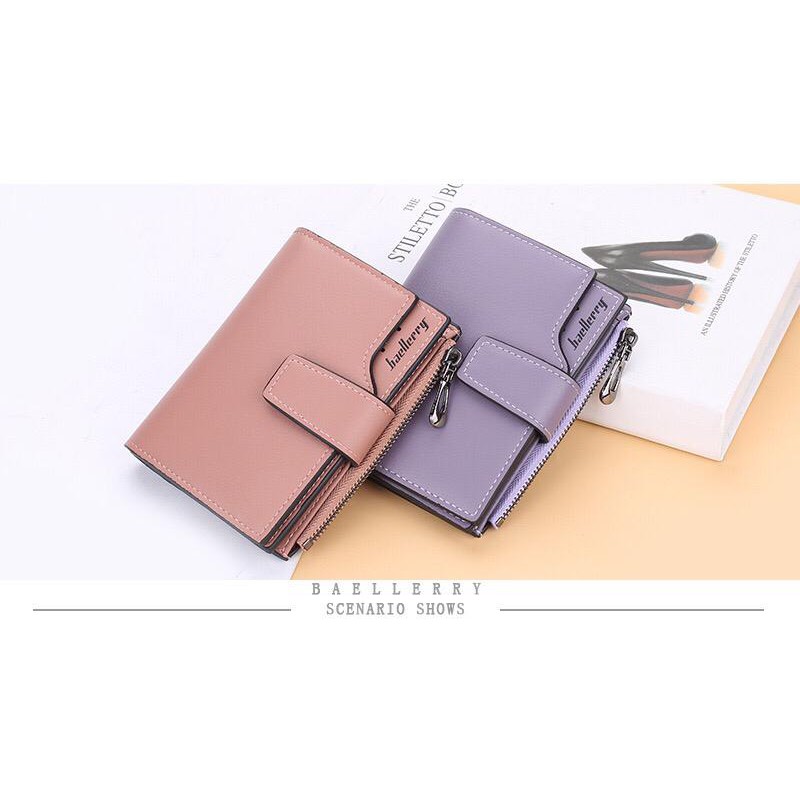 INFY - DOMPET BAELLERRY LIPAT WANITA IMPORT KULIT ORIGINAL KECIL EZANA PENDEK SLOT KARTU KOREA D041