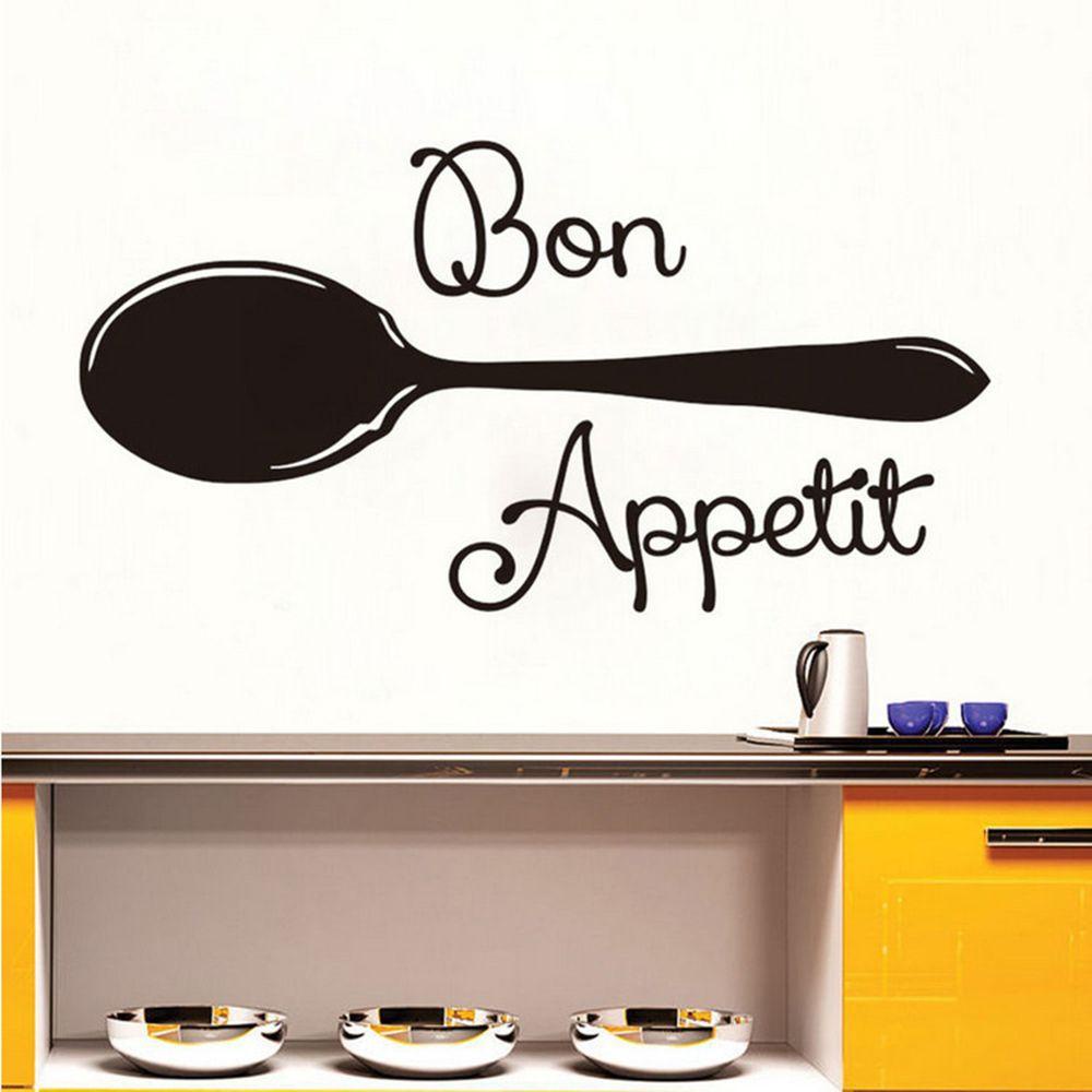 Populer 1PC Bon Appetit Removable Poster Perekat Diri Dekorasi Rumah Huruf Decals
