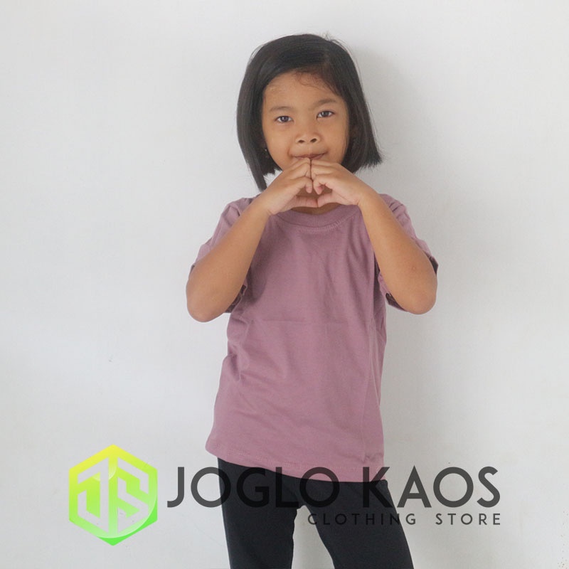 Kaos Polos Anak Premium Halus Lembut Berkualitas unisex asli cotton combed 30s dusty ungu Joglo Kaos