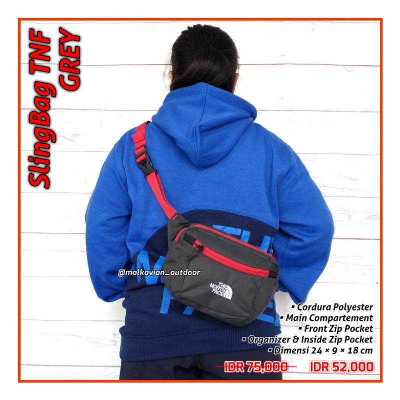 PROMO DISKON SlingBag TNF Tas Slempang Pendaki Gunung Outdoor Hiking Camping Adventure