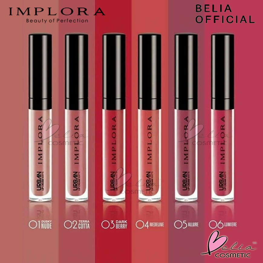 BELIA IMPLORA BPOM Urban Lip Cream Matte ( lipcream Lipstick Lipstik