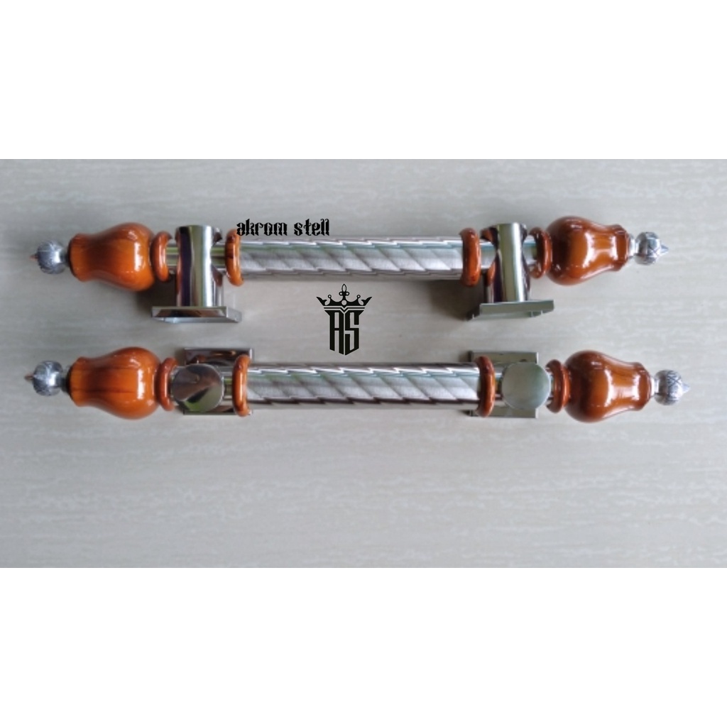 Handle pintu rumah 45cm gagang pintu kayu jati tarikan pintu kupu tarung pegangan murah