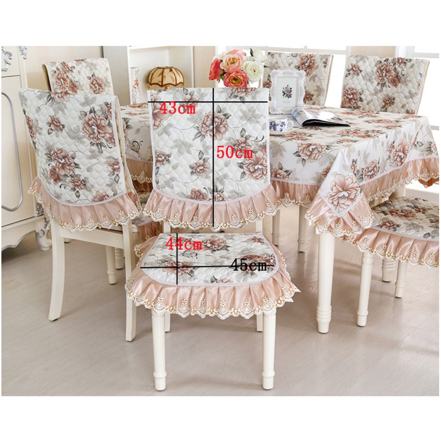 Taplak Meja Set 6 Sarung Kursi / Shabby Lace Table Cloth Chair Set 6