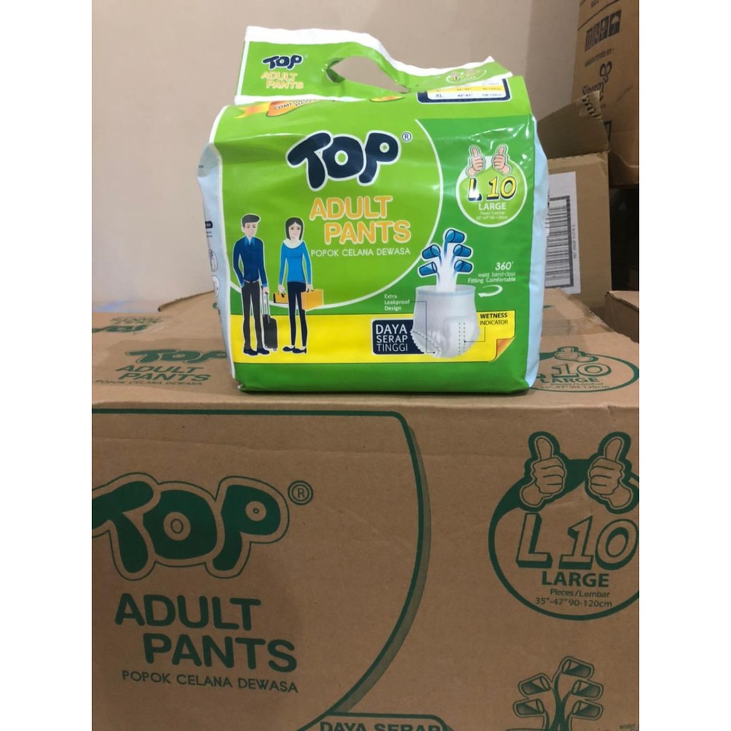 TOP Adult Diapers Pants L 10 Popok Celana Dewasa L10