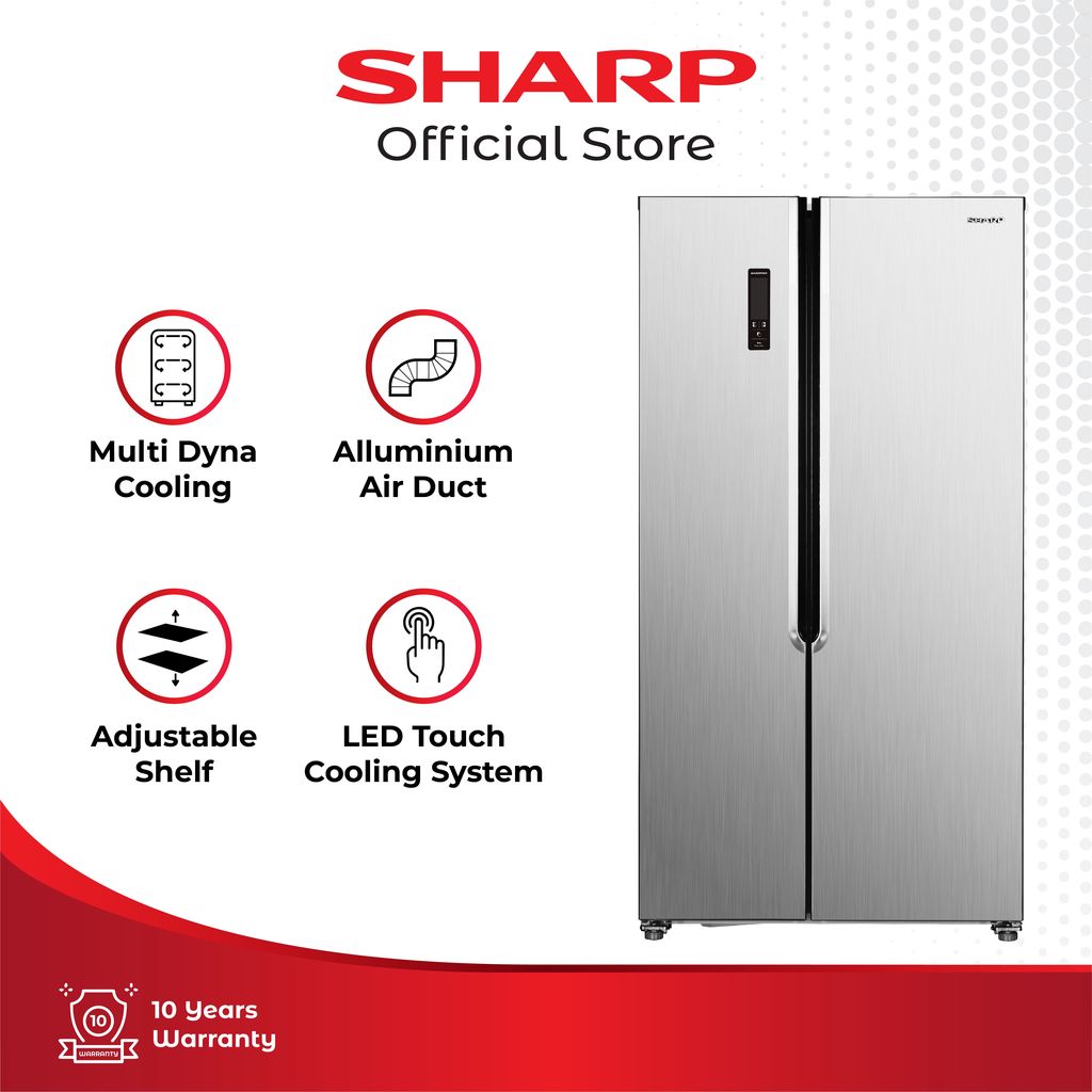 Refrigerator 2 Door Side by Side SJ-IS50M-SL (472 L) SHARP INDONESIA OFFICIAL STORE