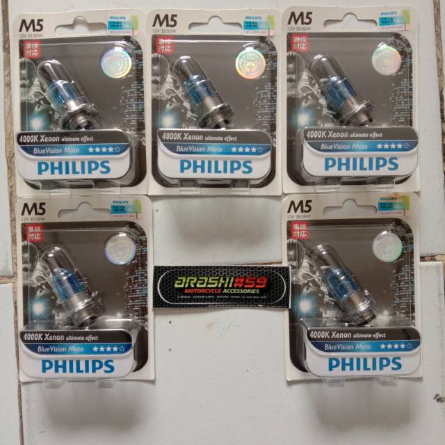 Bohlam Halogen Philips BlueVision Moto Original Untuk Motor Bebek Dan Matic