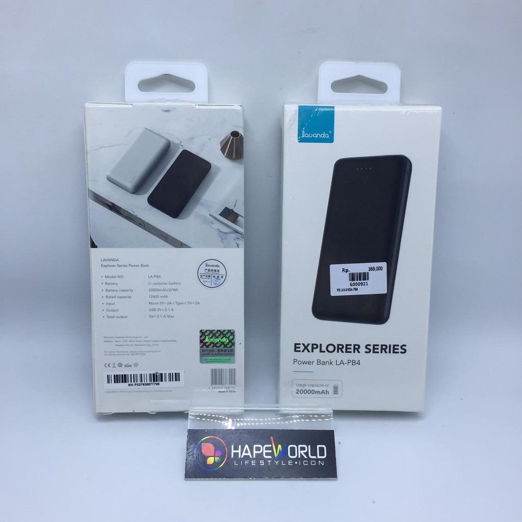 POWERBANK LAVANDA ORIGINAL POWER BANK ORI LAVANDA LA-PB4 REAL CAPACITY 20000 MAH AWET DAN JUGA MURAH