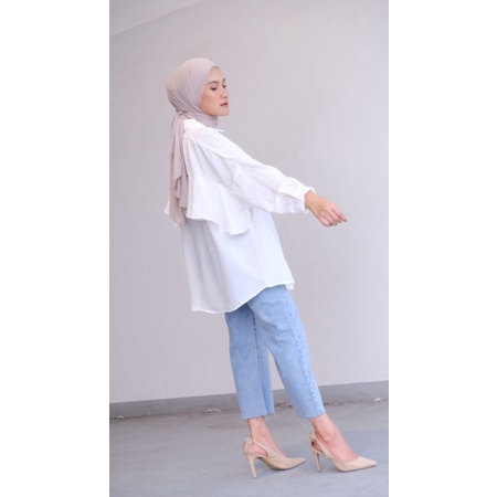 RYU TOP OVERSIZED / KEMEJA WANITA / KEMEJA ATASAN WANITA-White