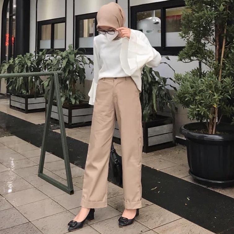 BEFAST - ZEC OOTD Celana JIZLA / Aghie American Drill / Celana Panjang Bahan / Celana Panjang Casual / Celana Panjang Terbaru / Celana OOTD Wanita Kekinian