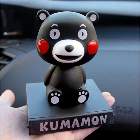 KUMAMON PER Boneka Figure Miniatur Pajangan Mobil Stand Goyang Kepala Shacking Head