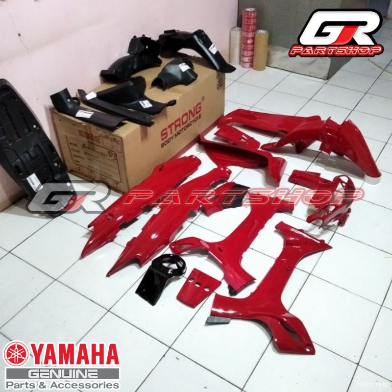 BODY HALUS DAN KASAR FULLSET MERAH F1ZR MERK STRONG FIZR FIZ F1Z R BODI FULL SET SAYAP LUAR DALAM DASI FENDER SPAKBOR PED SAMBUNGAN COVER CAVER PANEL