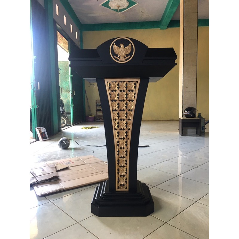 Mimbar Masjid Podium Garuda Kayu Jati Jepara