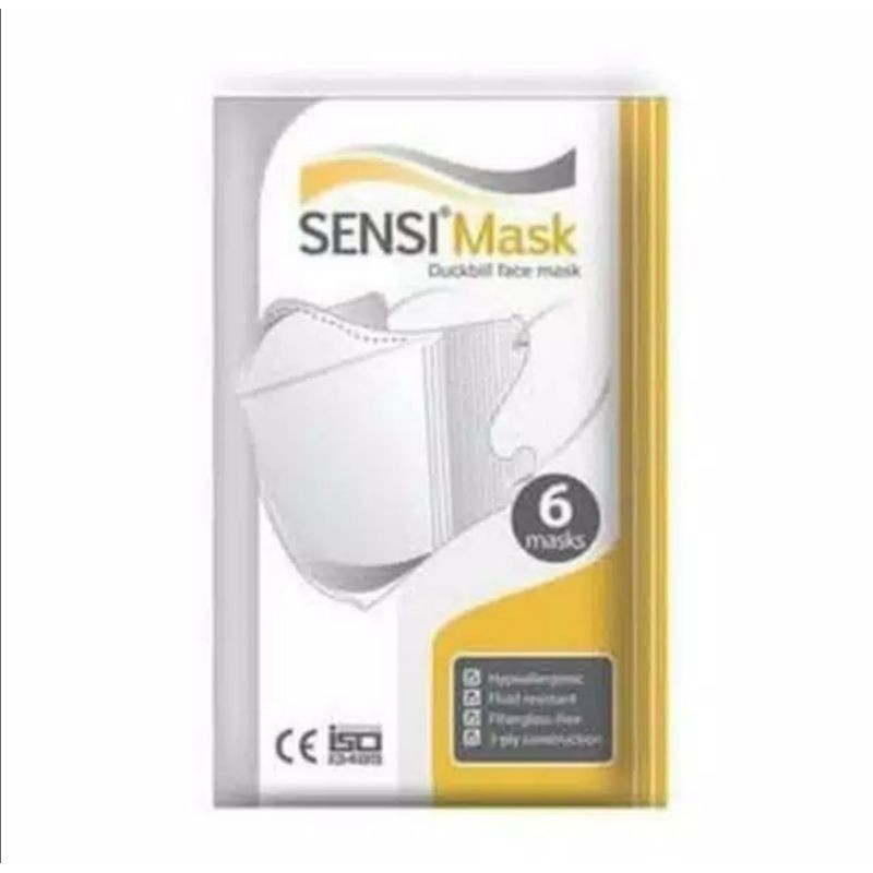 Masker sensi duckbill 3 ply pack  isi 6 pcs