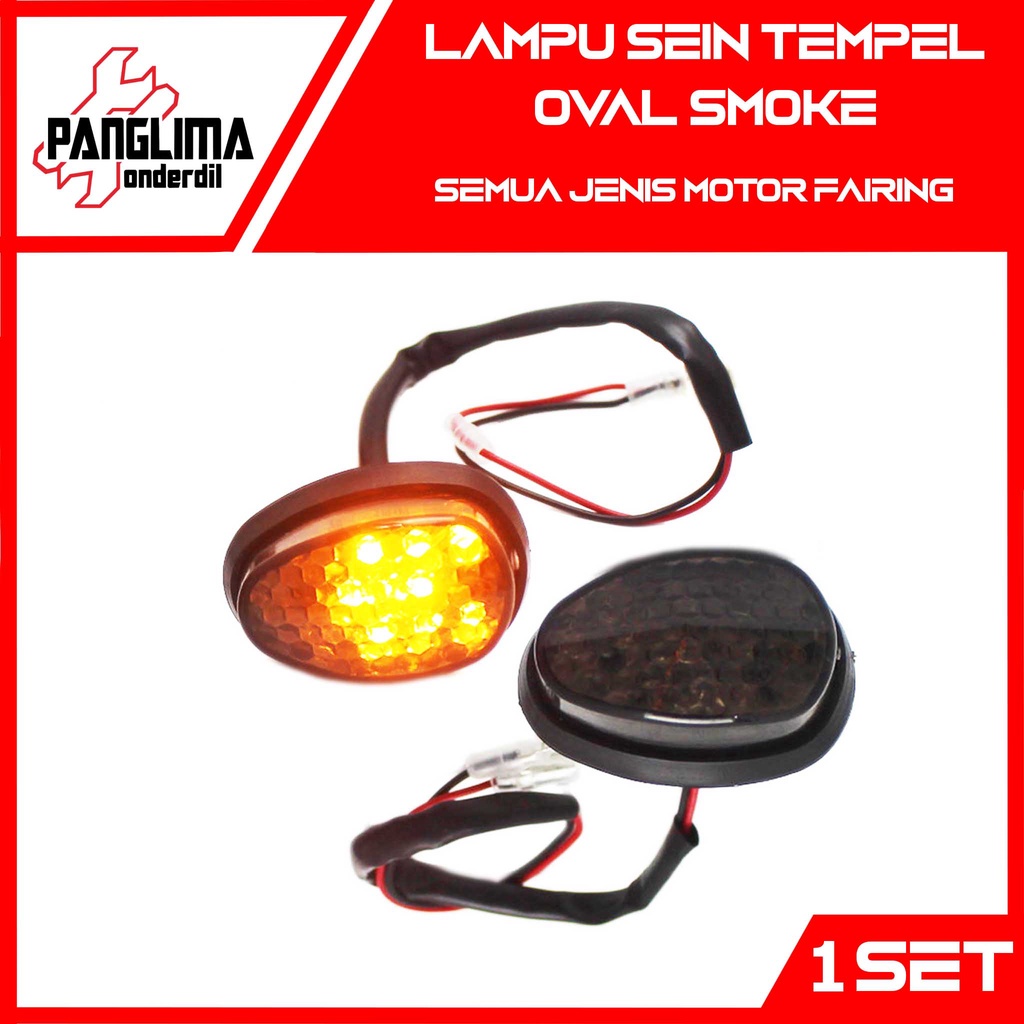 Lampu Sein Variasi Tempel Oval Universal-Semua Jenis Motor Fairing CBR150R-CBR 150R-150 R/CBR250R-CBR 250R-250 R/CBR250RR-CBR 250RR-250 RR Sen Smoke