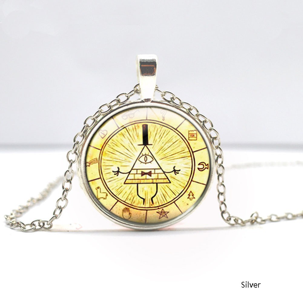 Necklace Steampunk Drama Gravity Falls BILL CIPHER WHEEL Time Gems Pendant Bronz