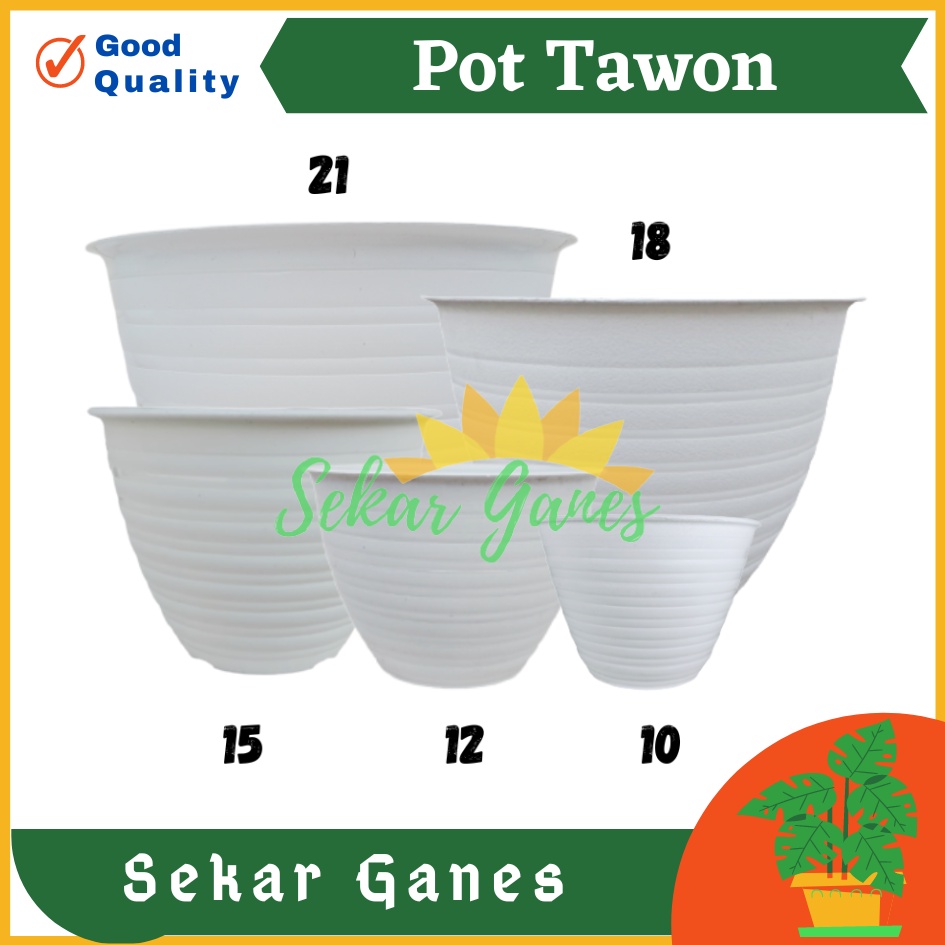 SEKARGANES - Pot Bunga Motif Tawon Putih Pot Bunga Termurah Bahan Bagus