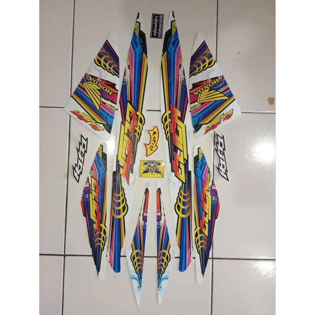 VARIASI STICKER STRIPING VARIASI VARIO OLD KARBU 110 CLICK. THAILOOK BABYLOOKS MOTHAI STRIPING MOTOR
