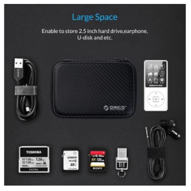 Storage bag orico 2.5 inch anti shock for ssd hdd charger cable usb phm-25 - pouch hardcase universal