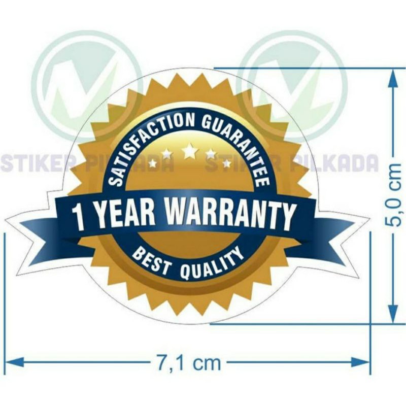 

STIKER VINYL 1 YEAR WARRANTY 7x5CM