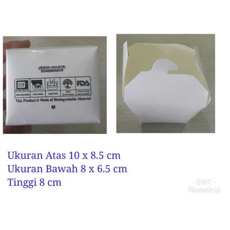 Food Pail ukuran M Kertas Paper Rice Box Kotak Nasi Laminating isi 25 pcs