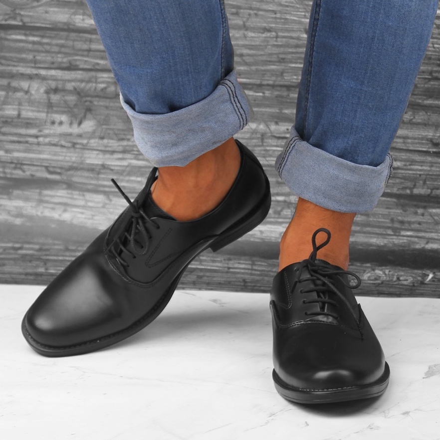 FORMAL OXFORD FULL BLACK |ManNeedMe x ARF| Sepatu Pantofel Pria Kantor / PDH ORIGINAL