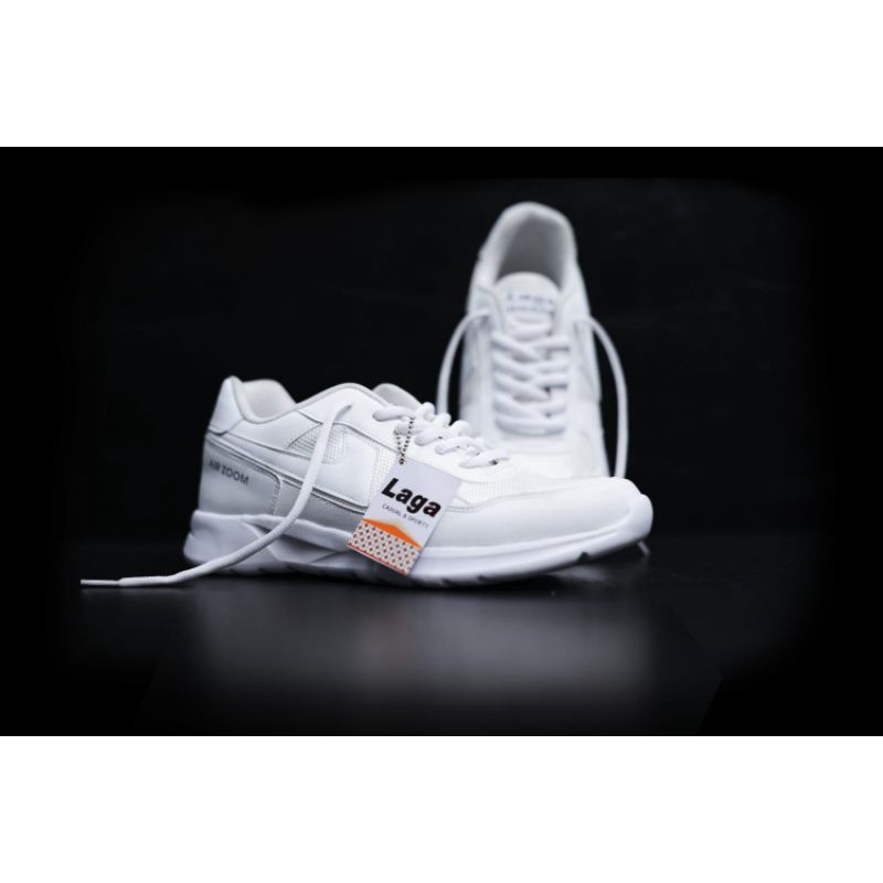 SEPATU PUTIH  SEPATU AIRZOOM FULL PUTIH UK 36-44 RUNNING SNEAKERS SANTAI TERLARIS SEPATU PRIA WANITA-LAGA PUTIH