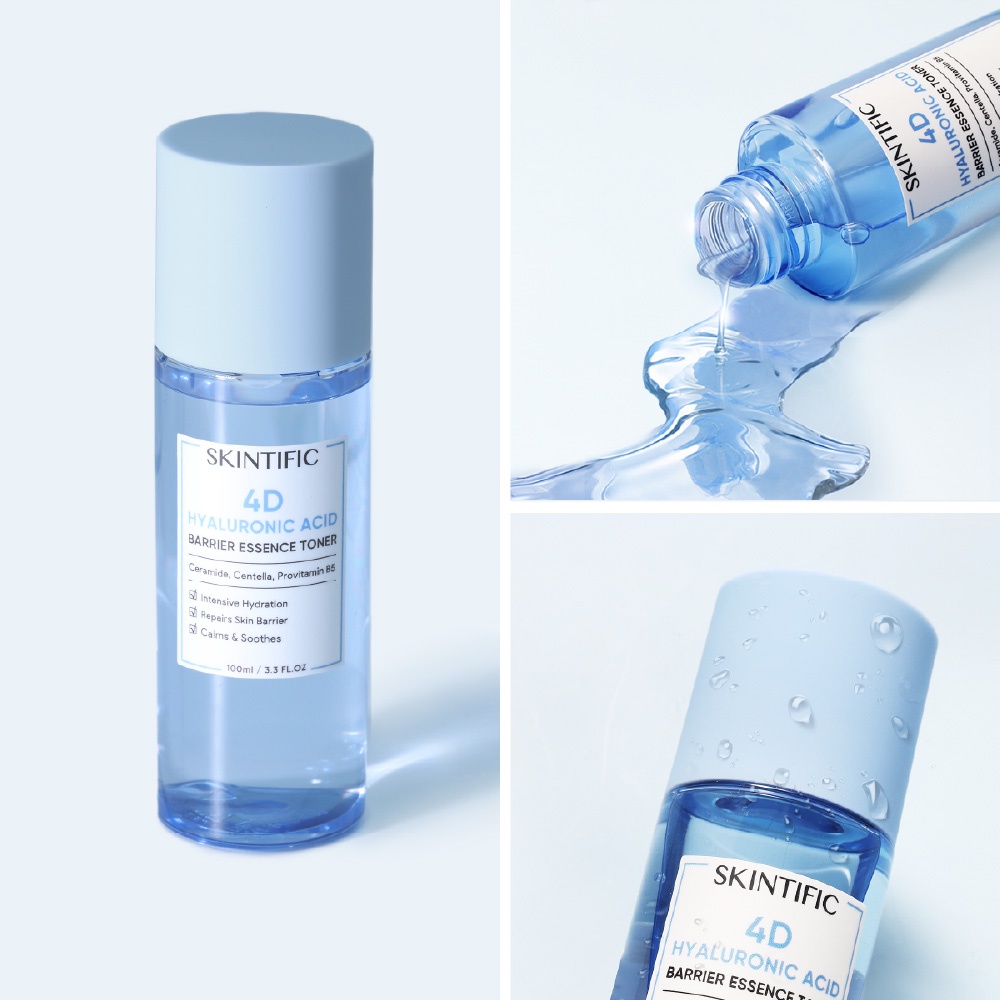 SKINTIFIC Low pH Cleanser /5% Ceramide Moisture Gel /4%HA Essence Toner Suit for sensitive skin