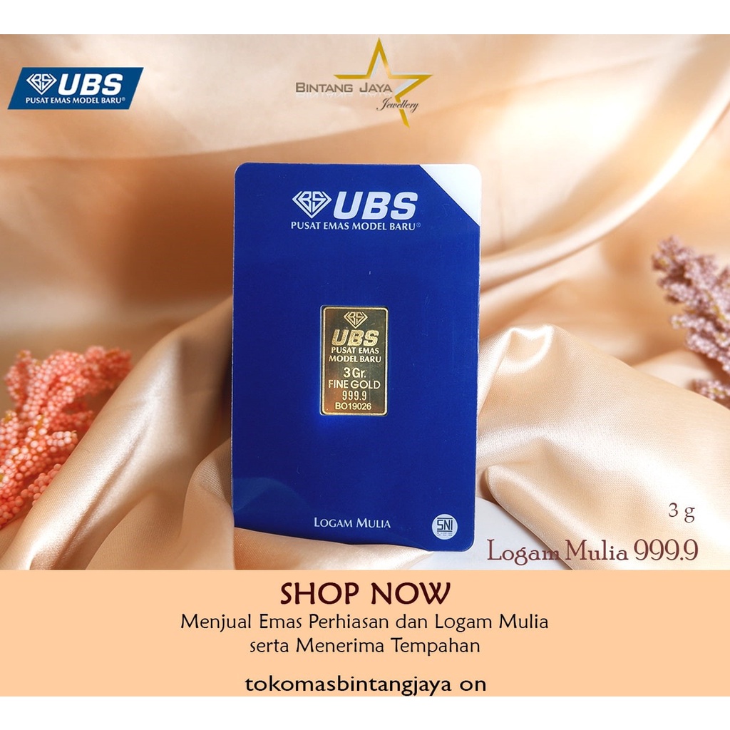 Logam mulia 3gr UBS termurah (LM) Emas 3gr bersertifikat sni batangan