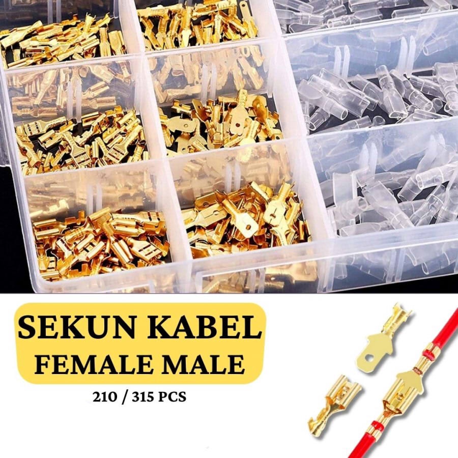 Skun Sekun Konektor Kabel Terminal Aki Listrik Insulated 315 Pcs