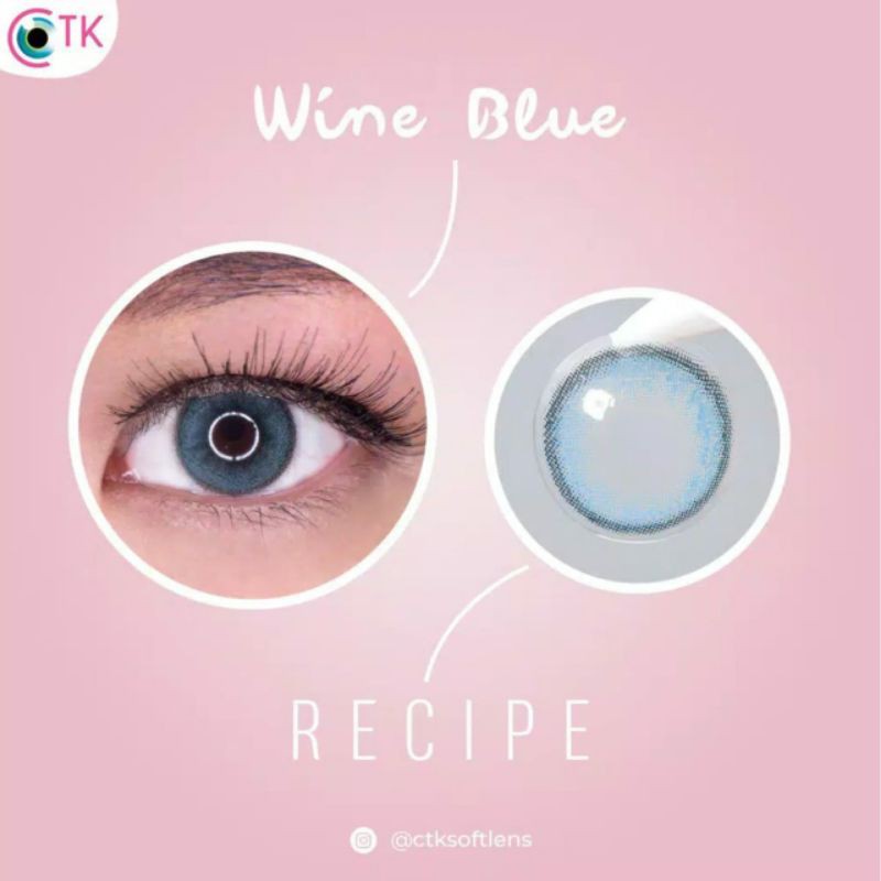 Softlens Warna RECIPE MINUS &amp; NORMAL WINE BLUE 14.5 MM -0.50 S.D -6.00 / Soflen Softlen Soflense CTK