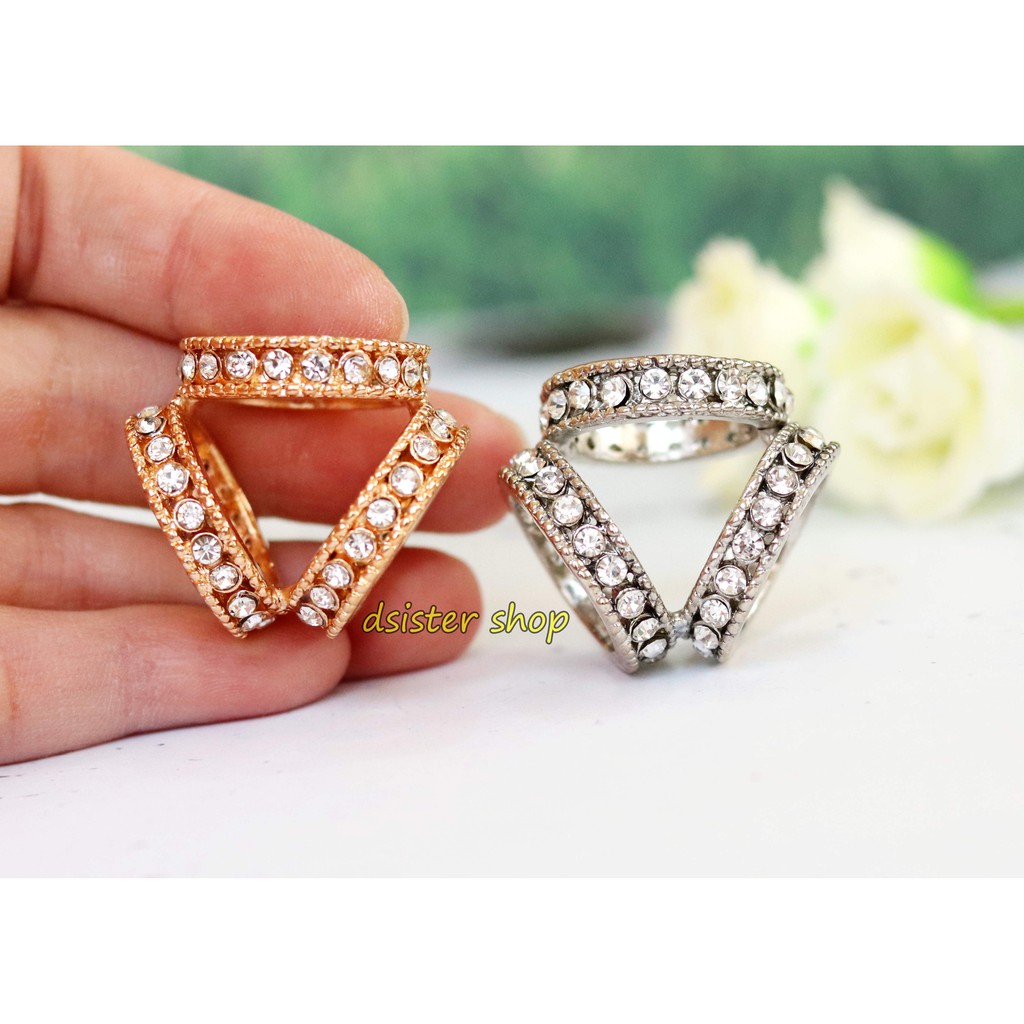 Bros Cincin Ring Aksesories Syal Hijab Bentuk Segitiga Cantik-5