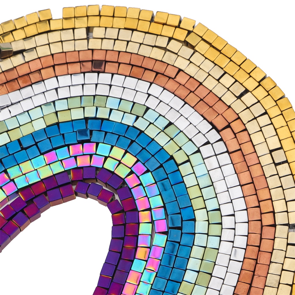 Manik-Manik Batu Hematite Alami Bentuk Kubus Ukuran 3 / 4mm Warna Emas Perak Untuk Membuat Perhiasan