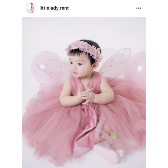 Sewa Dress Party Birthday Anak Olive Dress in Dusty Pink