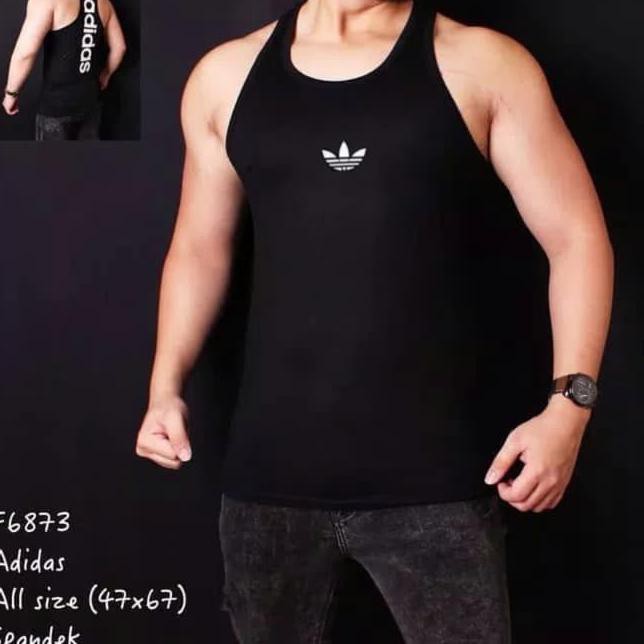 Singlet Gym Adidas / Kaos Training Fitness Fitnes Pria