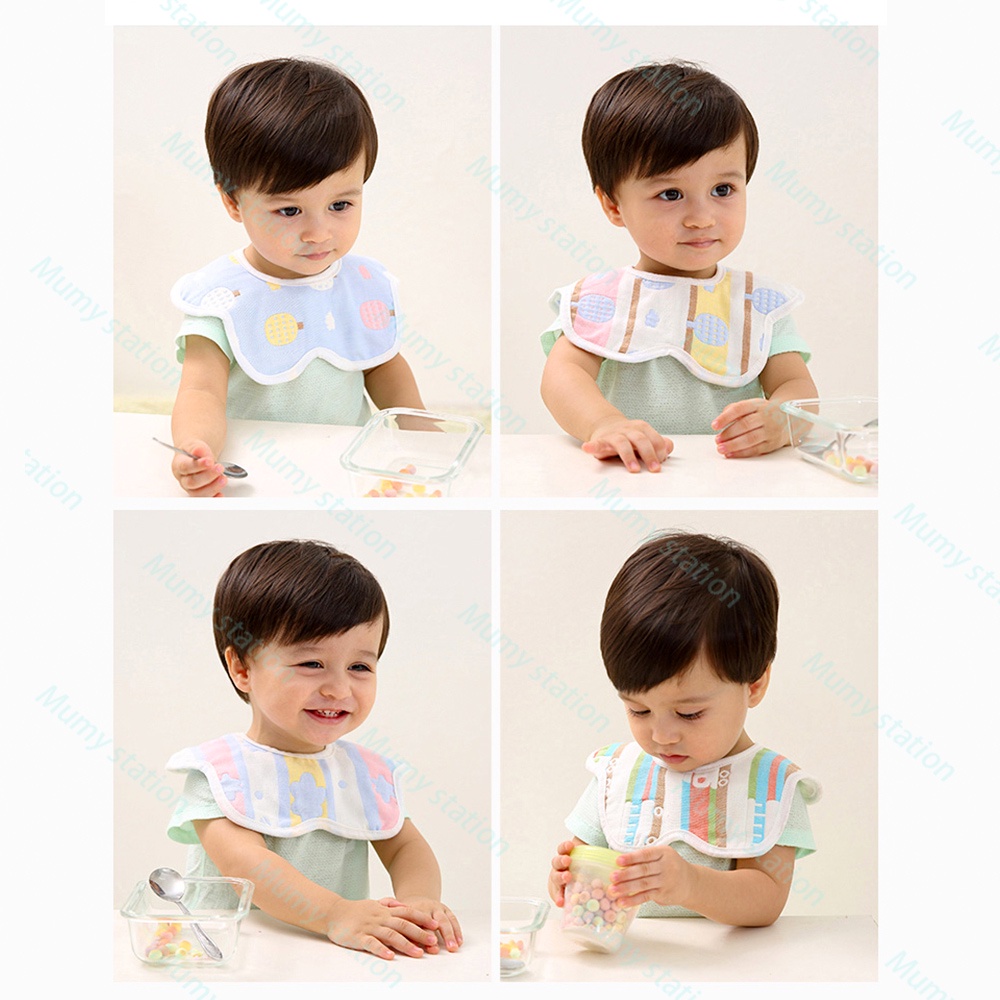 Mumystation Celemek bayi enam lapis kain kasa slabber bayi bibs