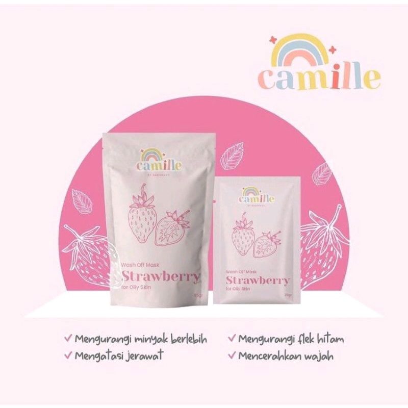 CAMILLE BEAUTE BPOM MASKER ORGANIK BY NADSHAVV (READY STOK)-Strawberry